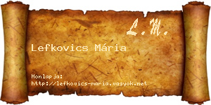 Lefkovics Mária névjegykártya