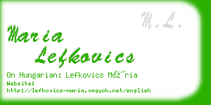 maria lefkovics business card